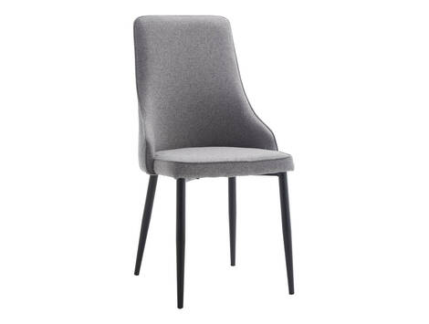 Silla tapizada Izaba en tela Barrel easy clean con ribete - Gris / Negra