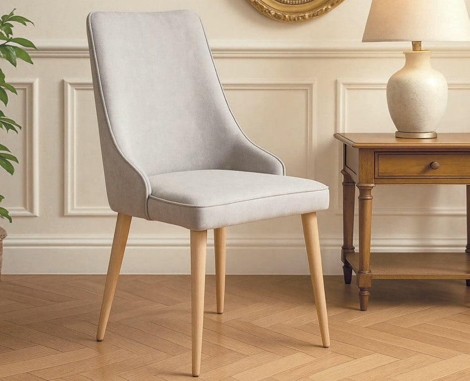 Silla tapizada Izaba en tela Lido easy clean con ribete