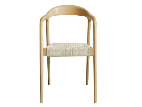 Silla Ibero de madera de fresno con asiento encordado