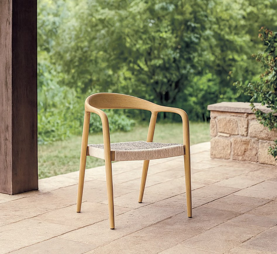Silla Ibero de madera de fresno con asiento encordado