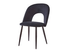 Silla tapizada Tulebras en terciopelo con patas negro mate