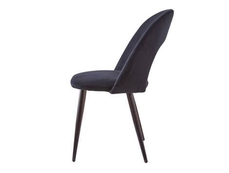 Silla tapizada Tulebras en terciopelo con patas negro mate