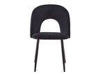 Silla tapizada Tulebras en terciopelo con patas negro mate