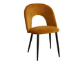 Silla tapizada Tulebras en terciopelo con patas negro mate - Dorado