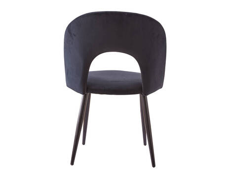 Silla tapizada Tulebras en terciopelo con patas negro mate - Negro