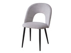 Silla tapizada Tulebras en terciopelo con patas negro mate