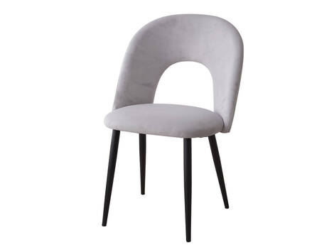 Silla tapizada Tulebras en terciopelo con patas negro mate