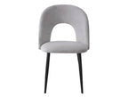 Silla tapizada Tulebras en terciopelo con patas negro mate