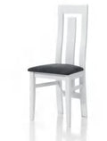 Silla Pueyo de madera de haya blanca con asiento tapizado
