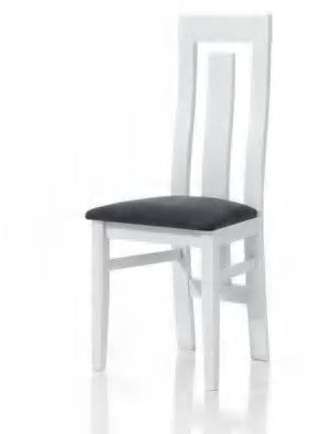 Silla Pueyo de madera de haya blanca con asiento tapizado