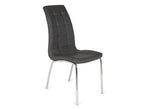 Silla tapizada Larraun en polipiel con pata redonda cromada - Gris