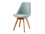 Silla Arbizu con cojín de tela y patas de haya - Verde Turquesa