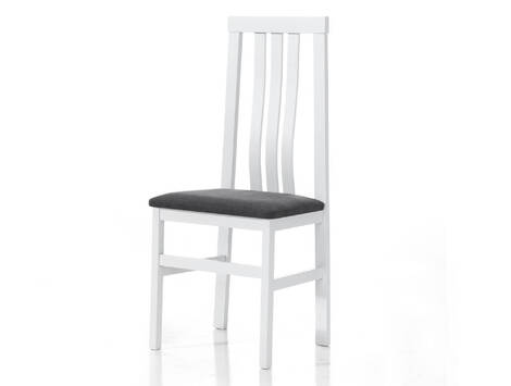 Silla Torralba de madera de haya con asiento tapizado - Blanco