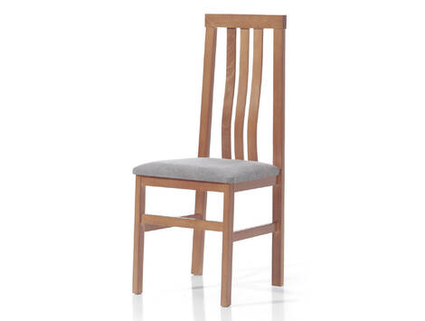 Silla Torralba de madera de haya con asiento tapizado - Cerezo