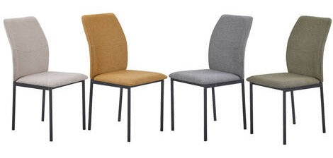 Silla tapizada Bargota en tela easy clean con patas negras