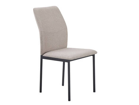 Silla tapizada Bargota en tela easy clean con patas negras - Beige Tostado