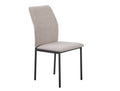 Silla tapizada Bargota en tela easy clean con patas negras - Beige Tostado