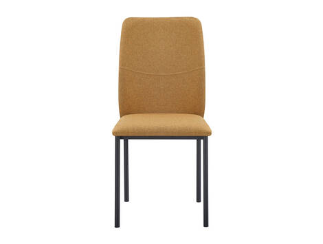 Silla tapizada Bargota en tela easy clean con patas negras - Dorado
