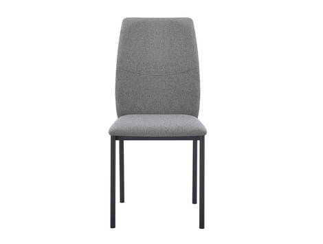 Silla tapizada Bargota en tela easy clean con patas negras - Gris