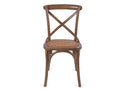 Silla Lekaroz de madera de olmo con asiento de rattan