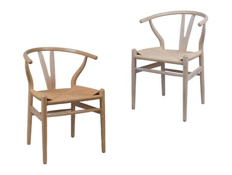 Silla Eraul de madera de fresno con asiento encordado