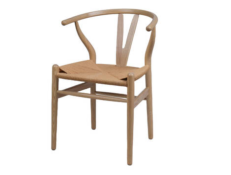 Silla Eraul de madera de fresno con asiento encordado - Natural