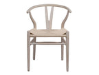 Silla Eraul de madera de fresno con asiento encordado - Natural decapado