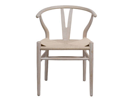 Silla Eraul de madera de fresno con asiento encordado - Natural decapado