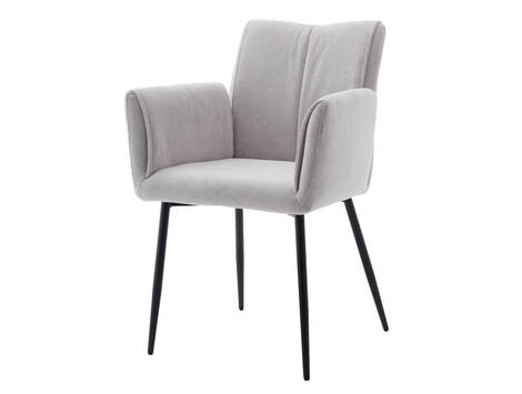 Sillón de comedor Unzué en tela repelente al agua - Beige Claro