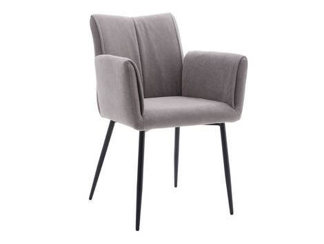 Sillón de comedor Unzué en tela repelente al agua - Gris