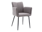 Sillón de comedor Unzué en tela repelente al agua - Gris