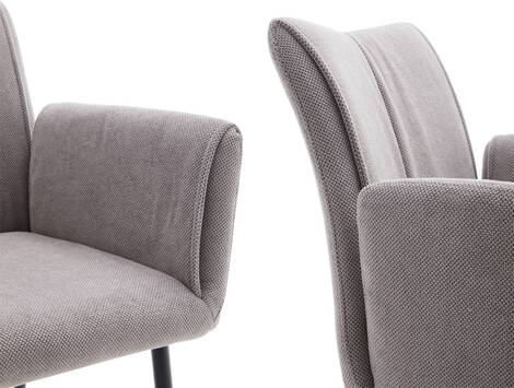 Sillón de comedor Unzué en tela repelente al agua