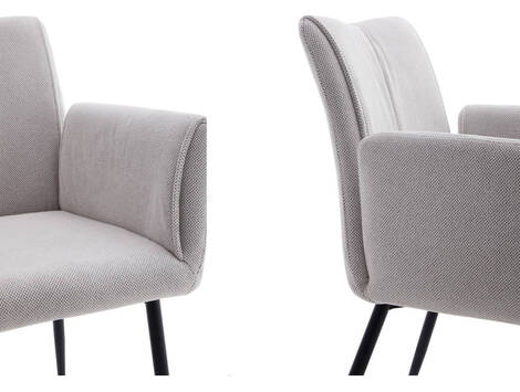 Sillón de comedor Unzué en tela repelente al agua