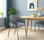 Sillón de comedor Urroz en tela repelente al agua