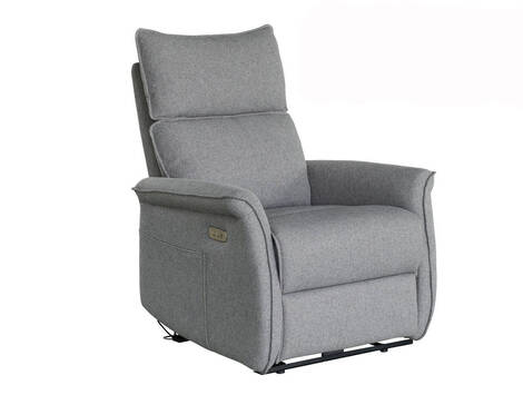 Sillón relax eléctrico Riezu con puerto USB, tela fácil limpieza