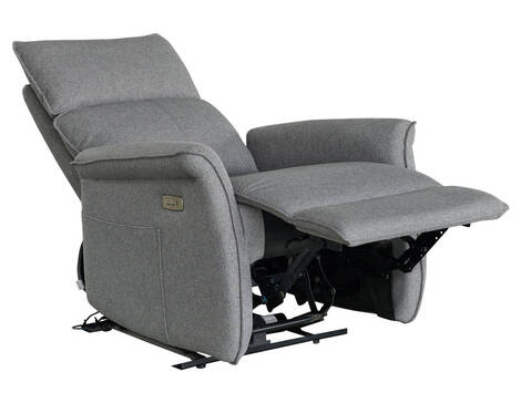 Sillón relax eléctrico Riezu con puerto USB, tela fácil limpieza