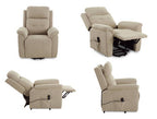 Sillón relax levantapersonas Goñi de 3 motores, tela fácil limpieza - Beige Tostado