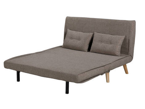 Sofá cama Eslava de apertura sencilla con patas de madera - Marrón Jaspeado