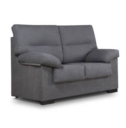 Sofá Echauri de pino con cintas elásticas, 3 y 2 plazas - Green Marengo (gris)