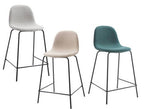 Taburete alto Zizur tapizado easy clean con patas negras