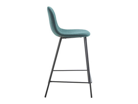 Taburete alto Zizur tapizado easy clean con patas negras