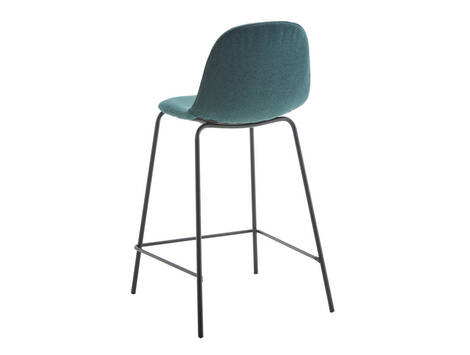 Taburete alto Zizur tapizado easy clean con patas negras