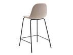 Taburete alto Zizur tapizado easy clean con patas negras - Beige Tostado