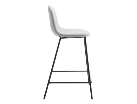 Taburete alto Zizur tapizado easy clean con patas negras