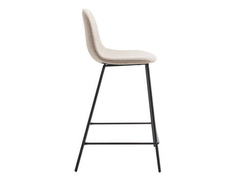 Taburete alto Zizur tapizado easy clean con patas negras