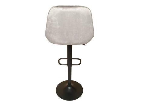 Taburete Mues de terciopelo regulable a gas, base negra