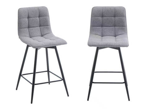 Taburete alto Pitillas giratorio tapizado easy clean - Gris