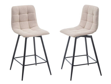 Taburete alto Pitillas giratorio tapizado easy clean - Beige Tostado