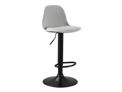 Taburete Ibargoiti regulable a gas con cojín de polipiel - Gris / Negro mate