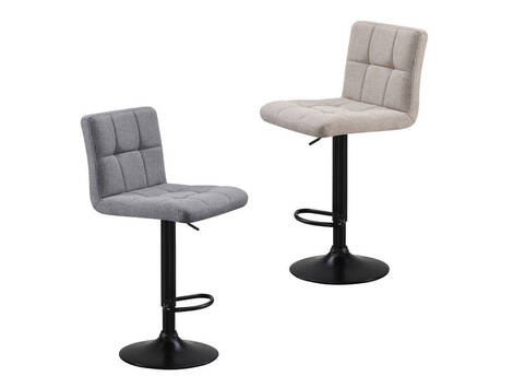 Taburete Etxarri de tela lavable regulable a gas, base negra